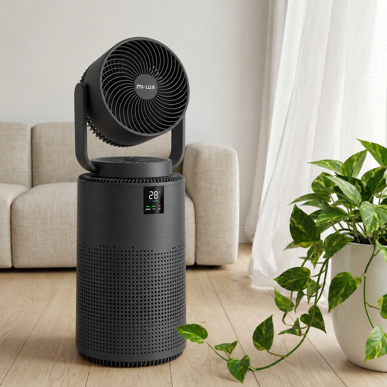 MILUXURY X6 Gen 2 màu đen graphite trong không gian phòng khách